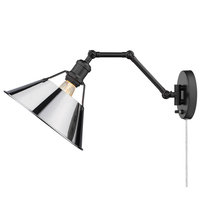 Golden 3306-A1W BLK-CH One Light Wall Sconce, Matte Black