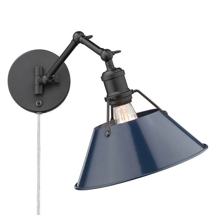 Golden 3306-A1W BLK-NVY One Light Wall Sconce, Matte Black