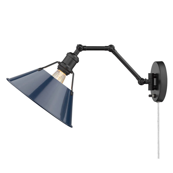Golden 3306-A1W BLK-NVY One Light Wall Sconce, Matte Black