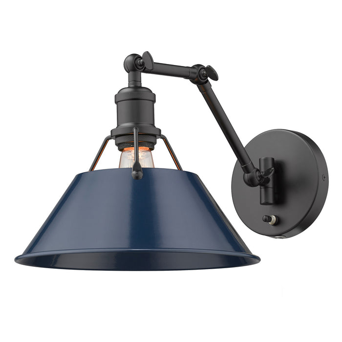 Golden 3306-A1W BLK-NVY One Light Wall Sconce, Matte Black