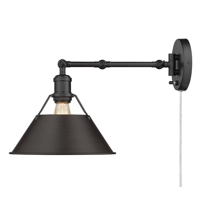 Golden 3306-A1W BLK-RBZ One Light Wall Sconce, Matte Black