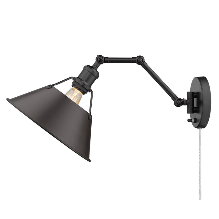Golden 3306-A1W BLK-RBZ One Light Wall Sconce, Matte Black