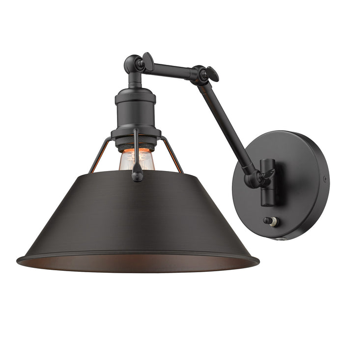 Golden 3306-A1W BLK-RBZ One Light Wall Sconce, Matte Black