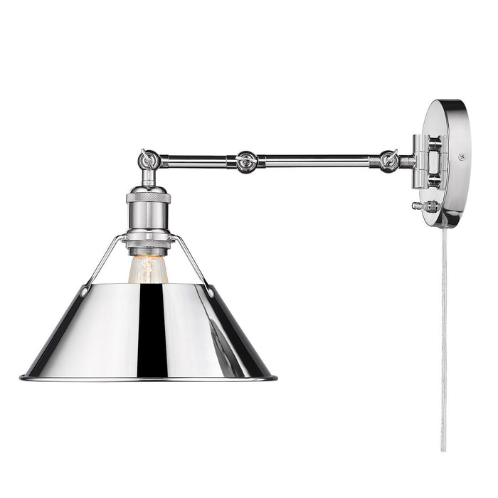 Golden 3306-A1W CH-CH One Light Wall Sconce, Chrome