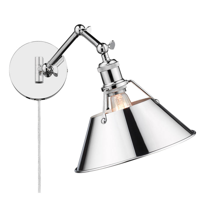 Golden 3306-A1W CH-CH One Light Wall Sconce, Chrome