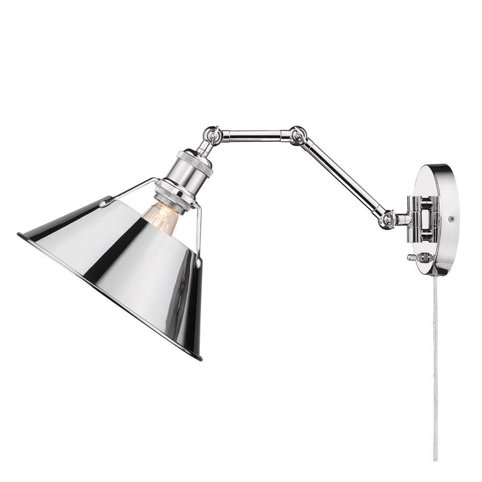 Golden 3306-A1W CH-CH One Light Wall Sconce, Chrome