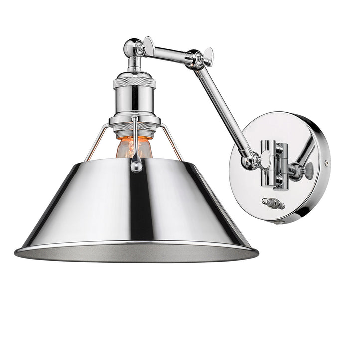 Golden 3306-A1W CH-CH One Light Wall Sconce, Chrome