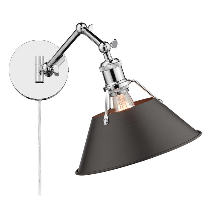 Golden 3306-A1W CH-RBZ One Light Wall Sconce, Chrome