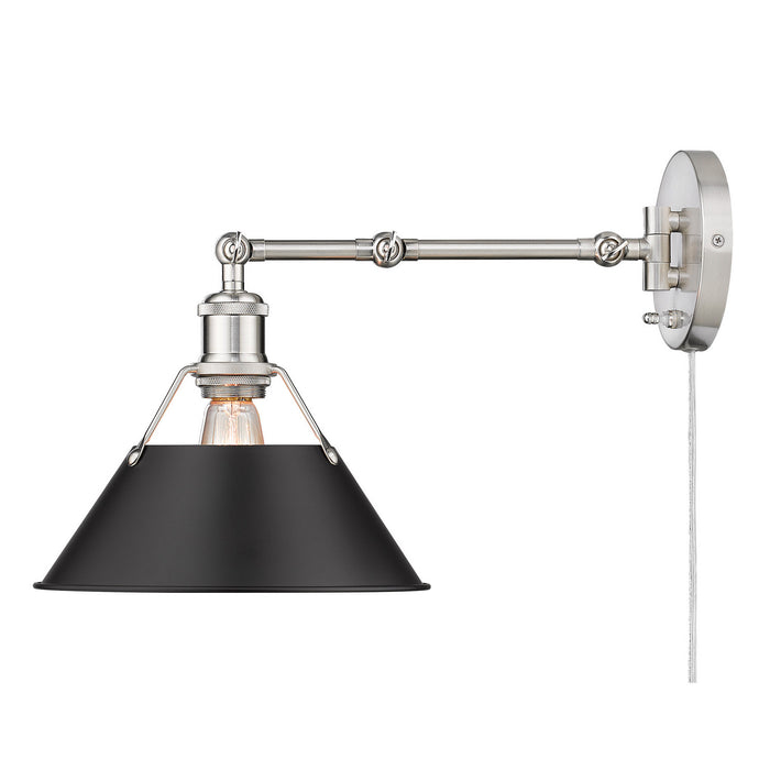 Golden 3306-A1W PW-BLK One Light Wall Sconce, Pewter