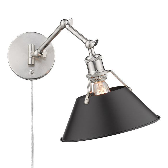 Golden 3306-A1W PW-BLK One Light Wall Sconce, Pewter