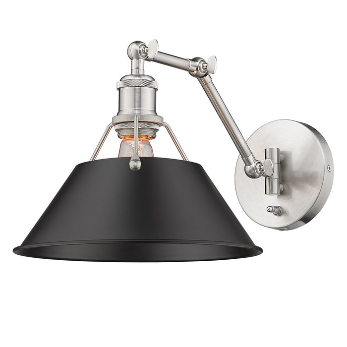 Golden 3306-A1W PW-BLK One Light Wall Sconce, Pewter