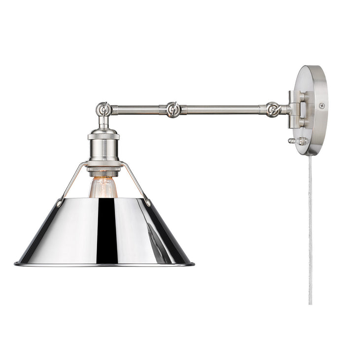 Golden 3306-A1W PW-CH One Light Wall Sconce, Pewter