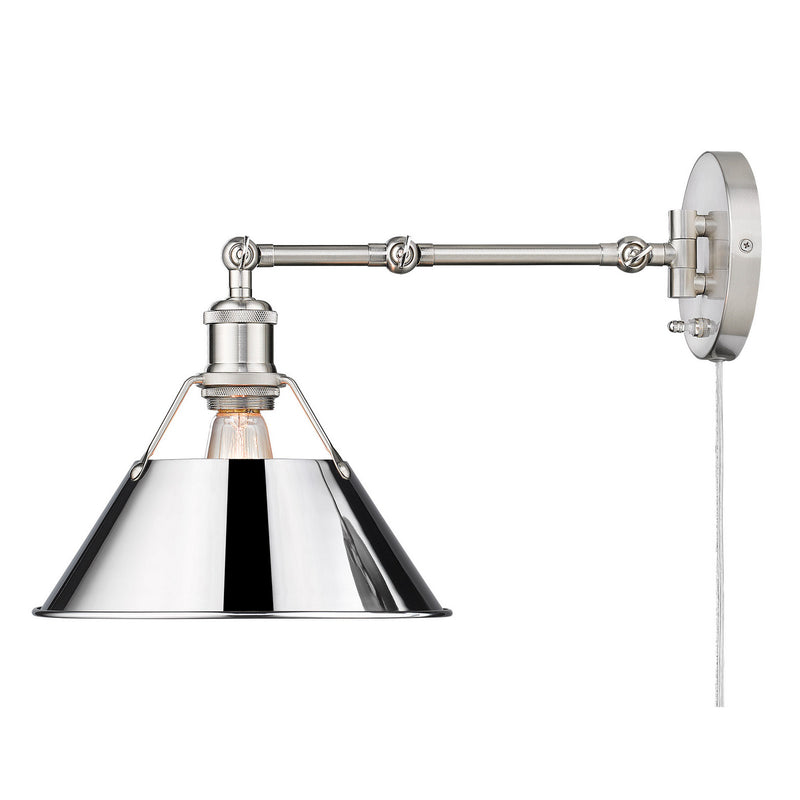 Golden 3306-A1W PW-CH One Light Wall Sconce, Pewter