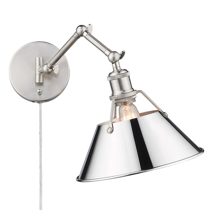 Golden 3306-A1W PW-CH One Light Wall Sconce, Pewter