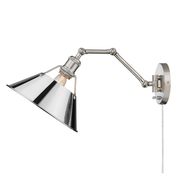 Golden 3306-A1W PW-CH One Light Wall Sconce, Pewter