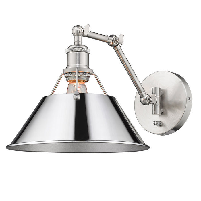Golden 3306-A1W PW-CH One Light Wall Sconce, Pewter