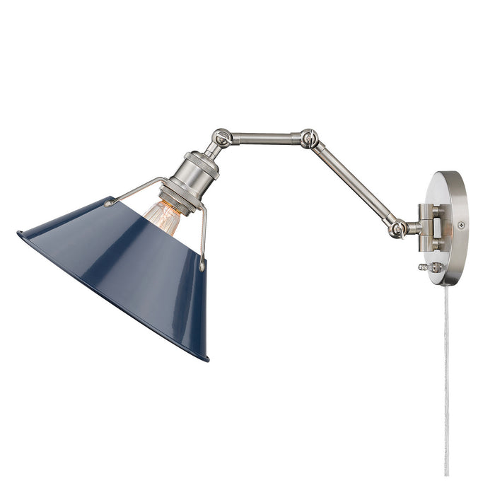 Golden 3306-A1W PW-NVY One Light Wall Sconce, Pewter
