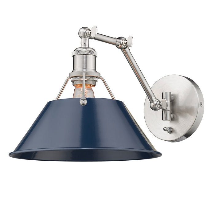 Golden 3306-A1W PW-NVY One Light Wall Sconce, Pewter