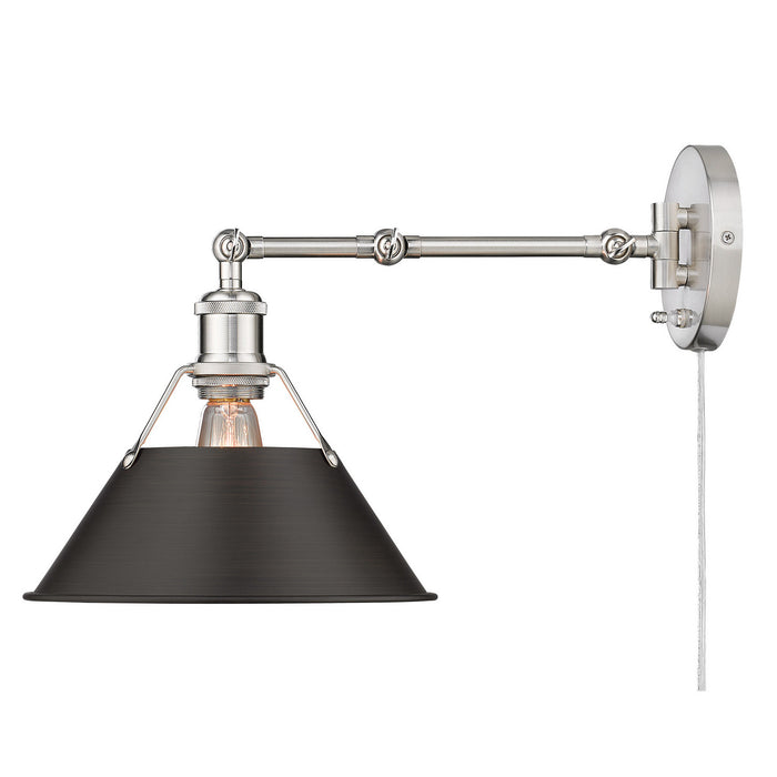 Golden 3306-A1W PW-RBZ One Light Wall Sconce, Pewter