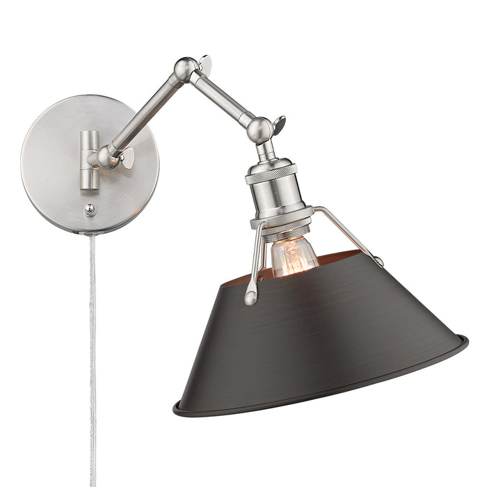 Golden 3306-A1W PW-RBZ One Light Wall Sconce, Pewter