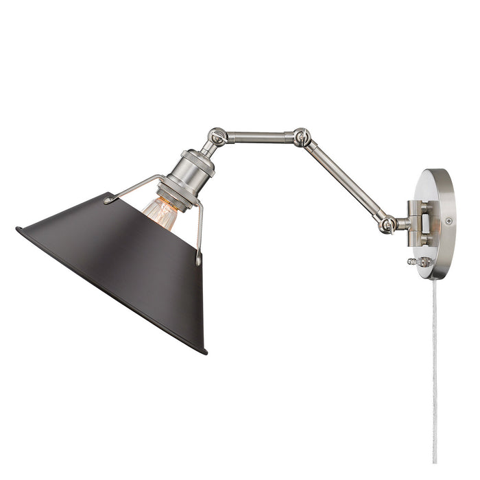 Golden 3306-A1W PW-RBZ One Light Wall Sconce, Pewter