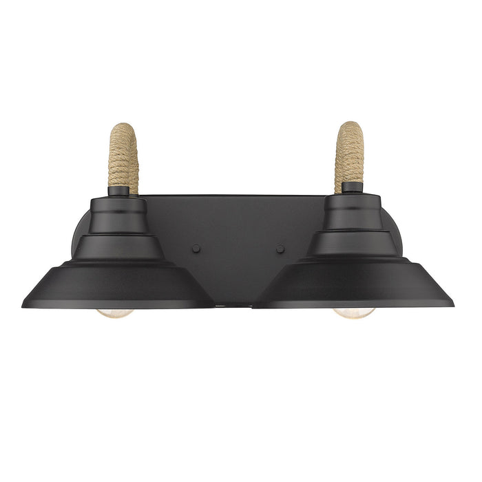 Golden 3318-BA2 NB Two Light Bath Vanity, Natural Black