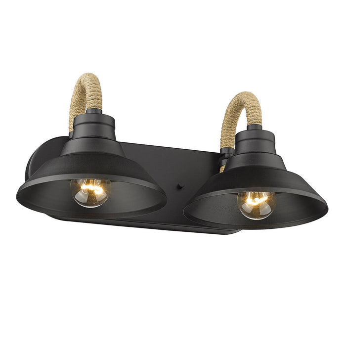 Golden 3318-BA2 NB Two Light Bath Vanity, Natural Black