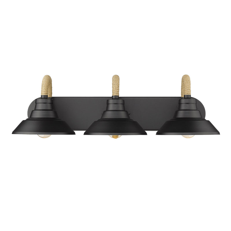 Golden 3318-BA3 NB Three Light Bath Vanity, Natural Black