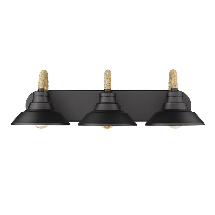 Golden 3318-BA3 NB Three Light Bath Vanity, Natural Black
