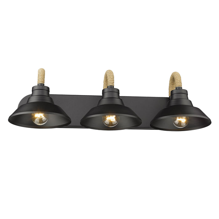 Golden 3318-BA3 NB Three Light Bath Vanity, Natural Black