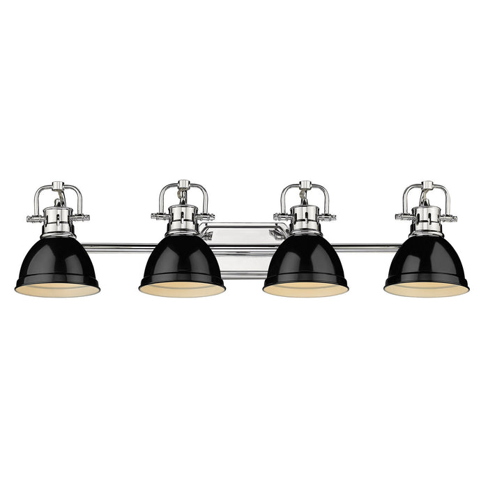 Golden 3602-BA4 CH-BK Four Light Bath Vanity, Chrome