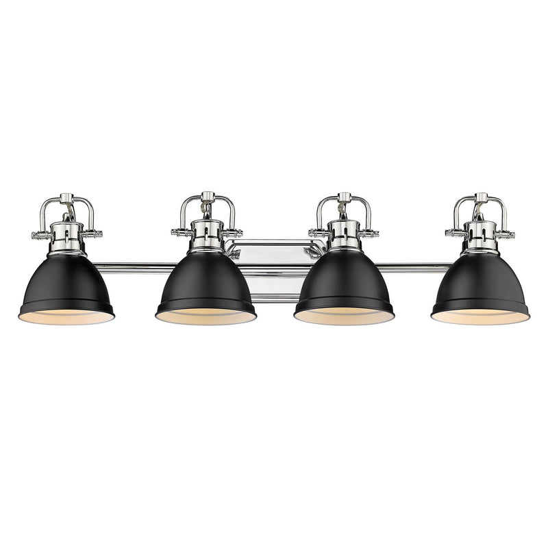 Golden 3602-BA4 CH-BLK Four Light Bath Vanity, Chrome