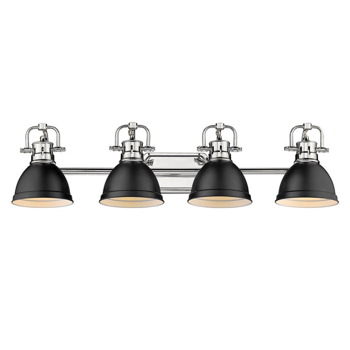 Golden 3602-BA4 CH-BLK Four Light Bath Vanity, Chrome