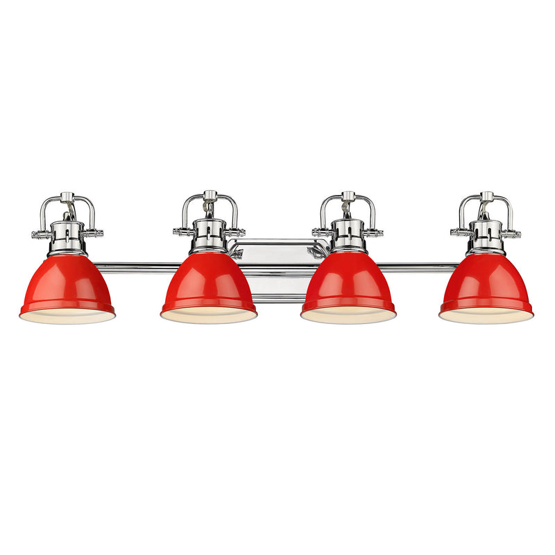 Golden 3602-BA4 CH-RD Four Light Bath Vanity, Chrome
