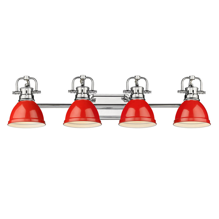 Golden 3602-BA4 CH-RD Four Light Bath Vanity, Chrome