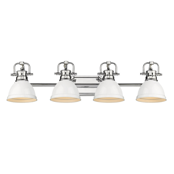 Golden 3602-BA4 CH-WH Four Light Bath Vanity, Chrome