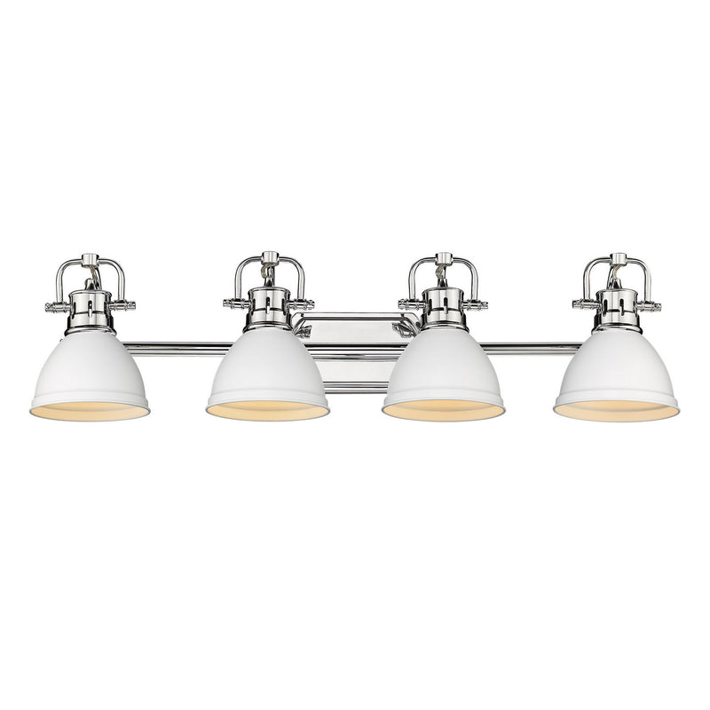 Golden 3602-BA4 CH-WHT Four Light Bath Vanity, Chrome