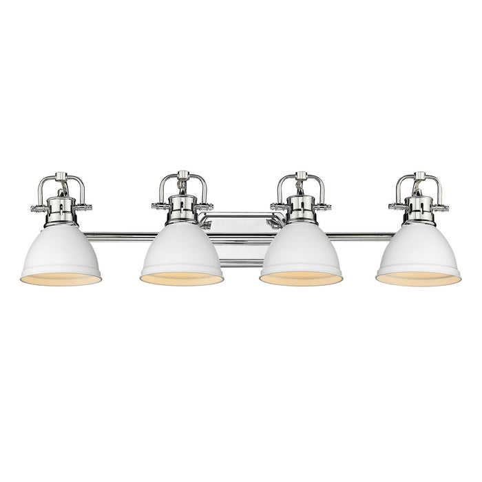 Golden 3602-BA4 CH-WHT Four Light Bath Vanity, Chrome