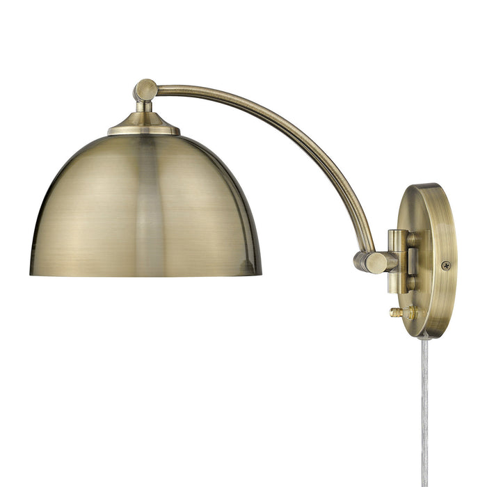 Golden 3688-A1W AB-AB One Light Wall Sconce, Aged Brass