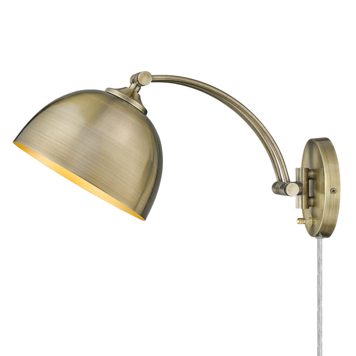 Golden 3688-A1W AB-AB One Light Wall Sconce, Aged Brass