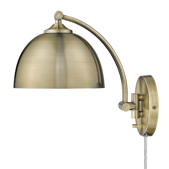 Golden 3688-A1W AB-AB One Light Wall Sconce, Aged Brass