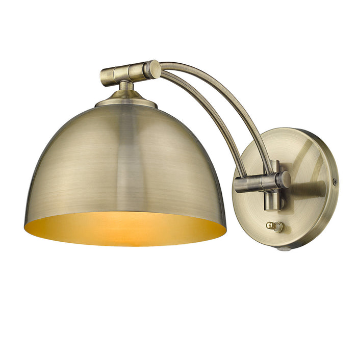 Golden 3688-A1W AB-AB One Light Wall Sconce, Aged Brass