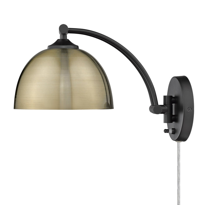 Golden 3688-A1W BLK-AB One Light Wall Sconce, Matte Black