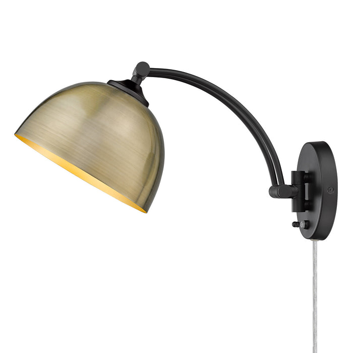 Golden 3688-A1W BLK-AB One Light Wall Sconce, Matte Black