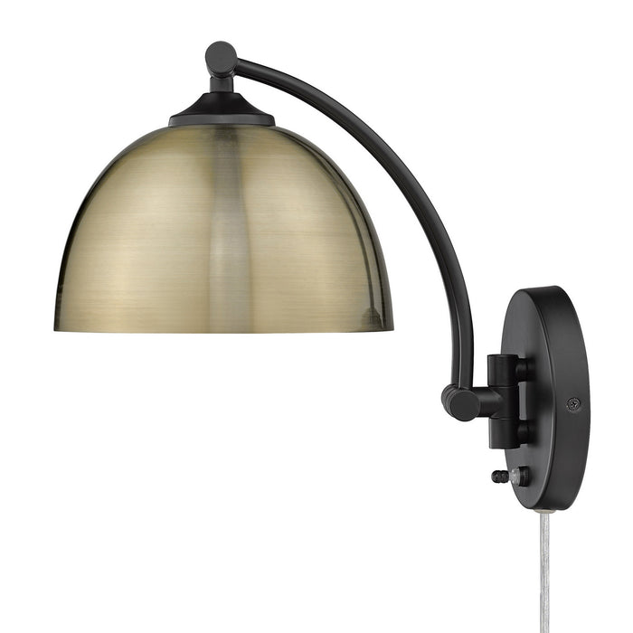 Golden 3688-A1W BLK-AB One Light Wall Sconce, Matte Black