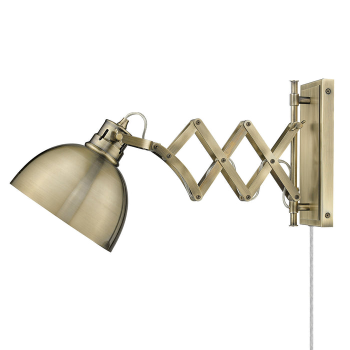 Golden 3824-A1W AB-AB One Light Wall Sconce, Aged Brass