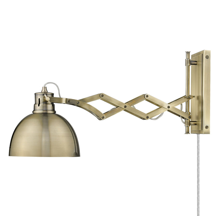 Golden 3824-A1W AB-AB One Light Wall Sconce, Aged Brass