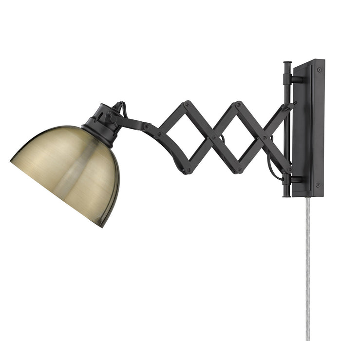 Golden 3824-A1W BLK-AB One Light Wall Sconce, Matte Black