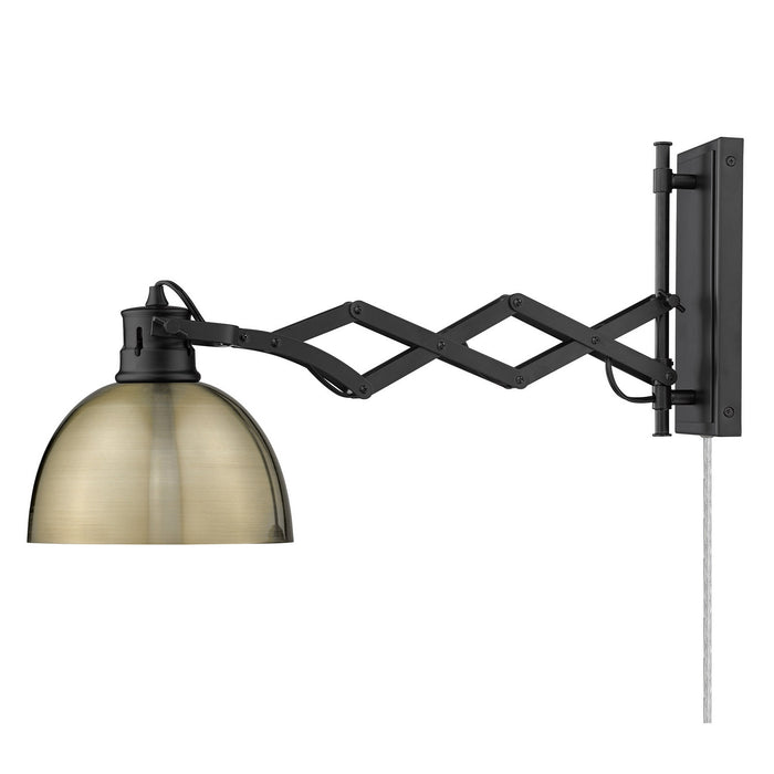 Golden 3824-A1W BLK-AB One Light Wall Sconce, Matte Black