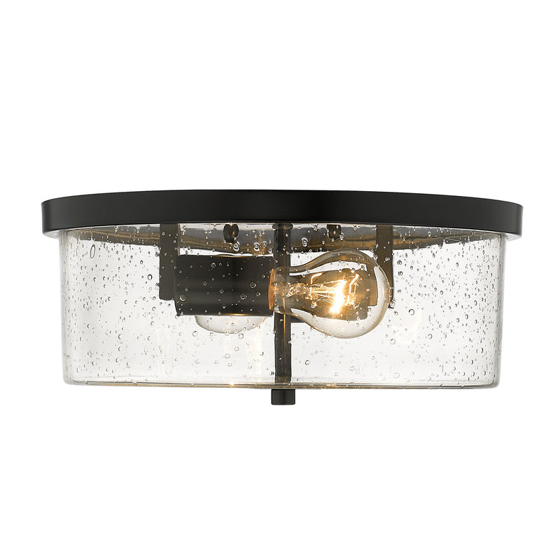 Golden 4307-FM BLK-SD Two Light Flush Mount, Matte Black